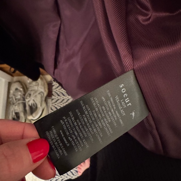 Soeur Black Velvet Jacket with Toggles - Picture 3 of 5